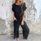 Damen Elegantes und luftiges Sommer-Set mit weitem Schnitt und Gummizug R&B