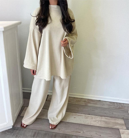 Damen Bequemes und stylisches Lounge-Set aus Rippstrick R&B