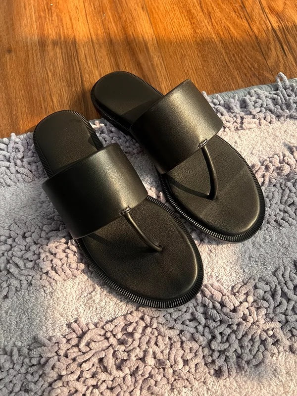 Damen Zehentrenner-Sandalen mit breitem Riemen und ergonomischem Fußbett R&B