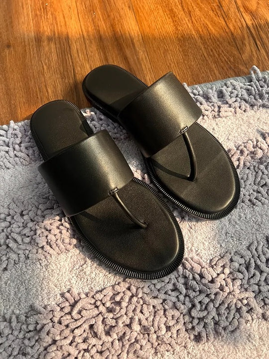 Damen Zehentrenner-Sandalen mit breitem Riemen und ergonomischem Fußbett R&B