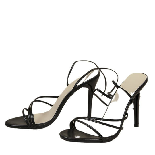Damen Hochhackige Riemchen-Sandalen mit eleganter Schnürung R&B
