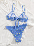 Damen Bunt bedruckter Bikini R&B