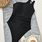 Damen Einseitiger Eleganter Badeanzug