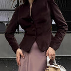 Damen elegante Blazerjacke mit tailliertem Schnitt R&B