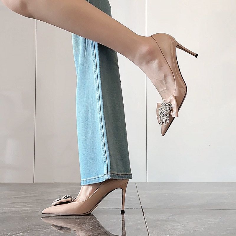 Damen spitze High Heel Pumps mit funkelnder Applikation R&B