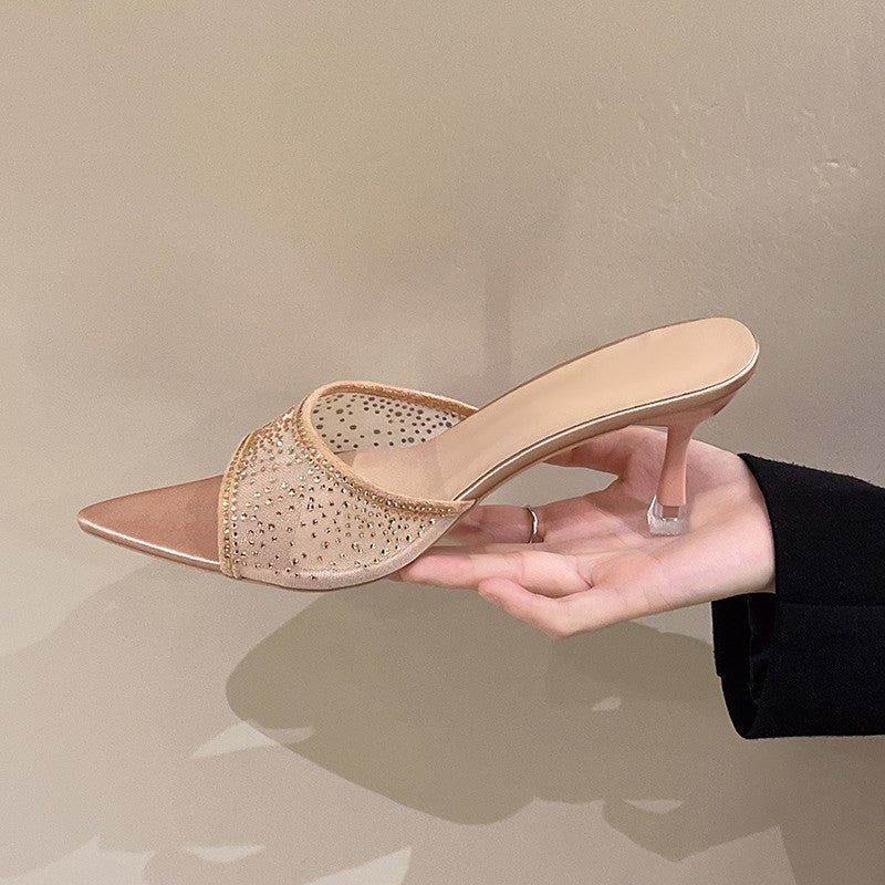 Damen Chice Mules mit funkelnden Strassdetails und elegantem Design R&B