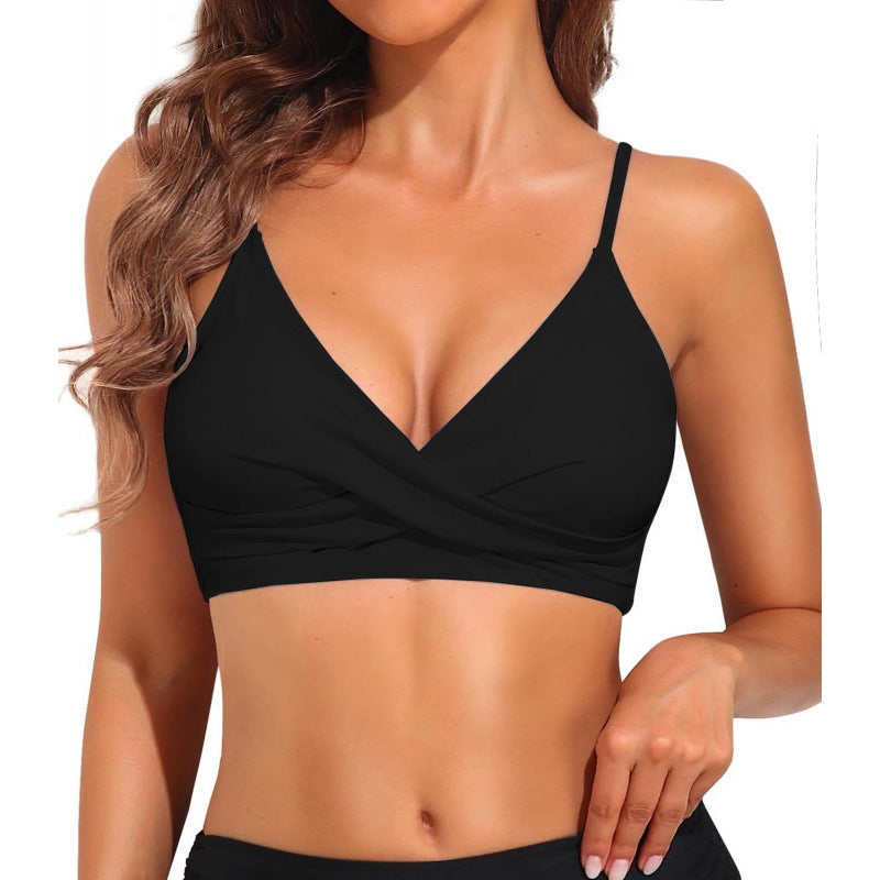 Damen Sportliches Bikini-Oberteil mit Wickel-Design R&B