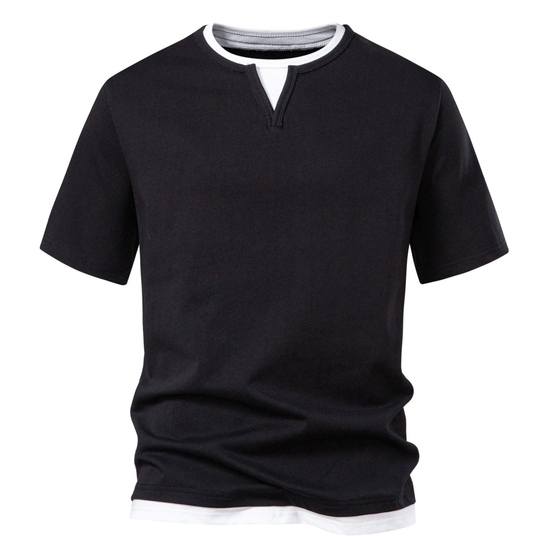 Herren Kurzarmshirt mit modernem Stehkragen R&B