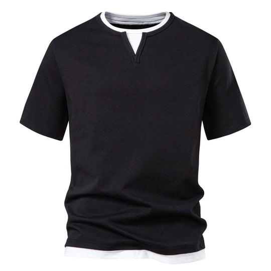 Herren Kurzarmshirt mit modernem Stehkragen R&B