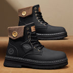 Damen Winterstiefel mit doppeltem Knopfverschluss und gepolstertem Kragen R&B