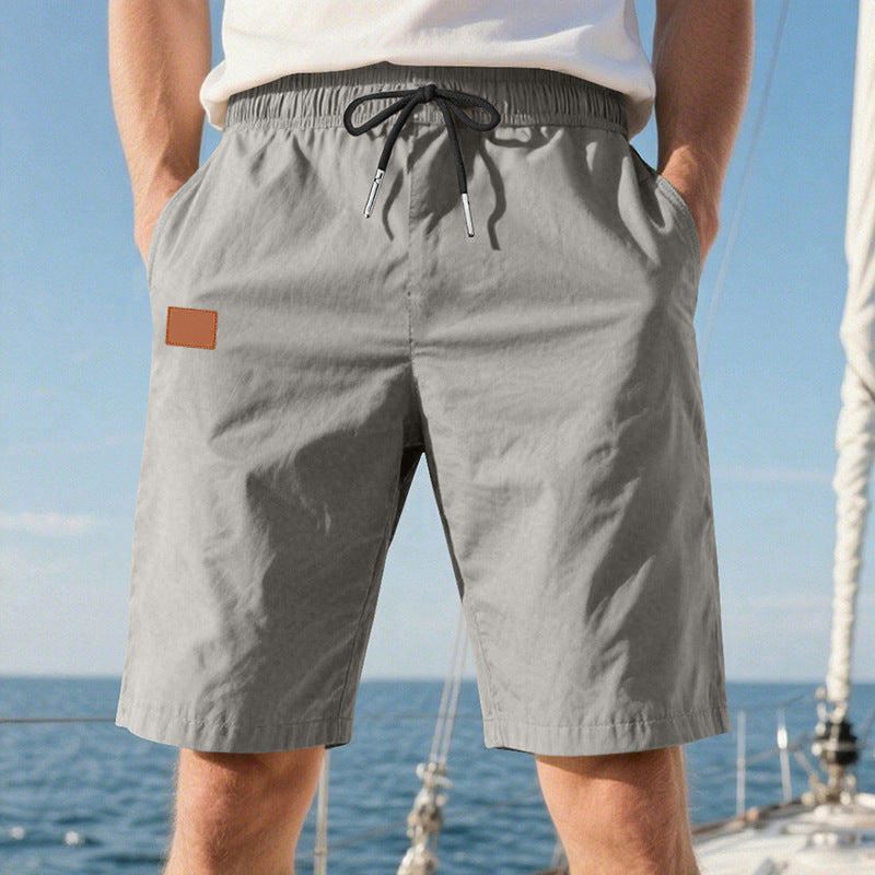 Herren nan schnelltrocknende Badeshorts im Bermuda-Schnitt mit elastischem Bund und Kordelzug R&B