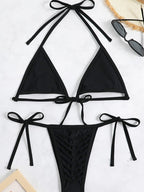 Damen Triangel-Bikini mit raffiniertem Schnürdesign