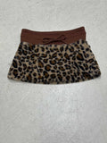 Damen eleganter Minirock aus fellartigem Material mit Modellknopf und Taillenband R&B