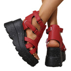 Damen Wedge-Sandalen mit verstellbaren Riemen und komfortablem Fußbett R&B