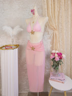 Damen Bikini-Set mit transparenter Strandtunika R&B