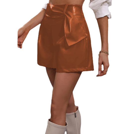 Damen Minirock mit asymmetrischem Schnitt und dekorativer Schleife R&B