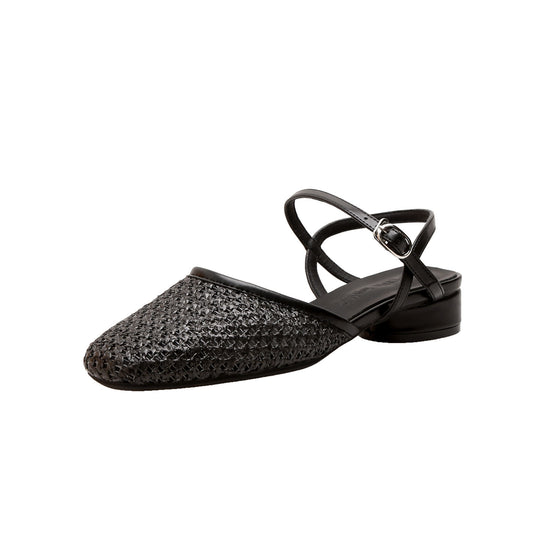 Damen Slingback-Pantoletten mit geflochtenem Obermaterial R&B