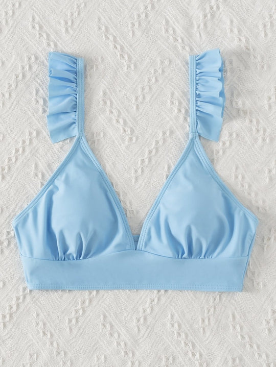 Damen Triangel-Bikini-Top mit Rüschendetails R&B