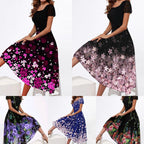 Damen Elegantes Midi-Kleid mit floralem Druck und schwingendem Saum R&B