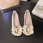 Damen Ballerinas mit schimmerndem Schleifen-Detail und eleganter Schnalle EB