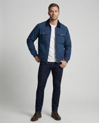 Herren robuste Worker-Jacke im Chore-Stil mit Cordkragen und aufgesetzten Pattentaschen R&B