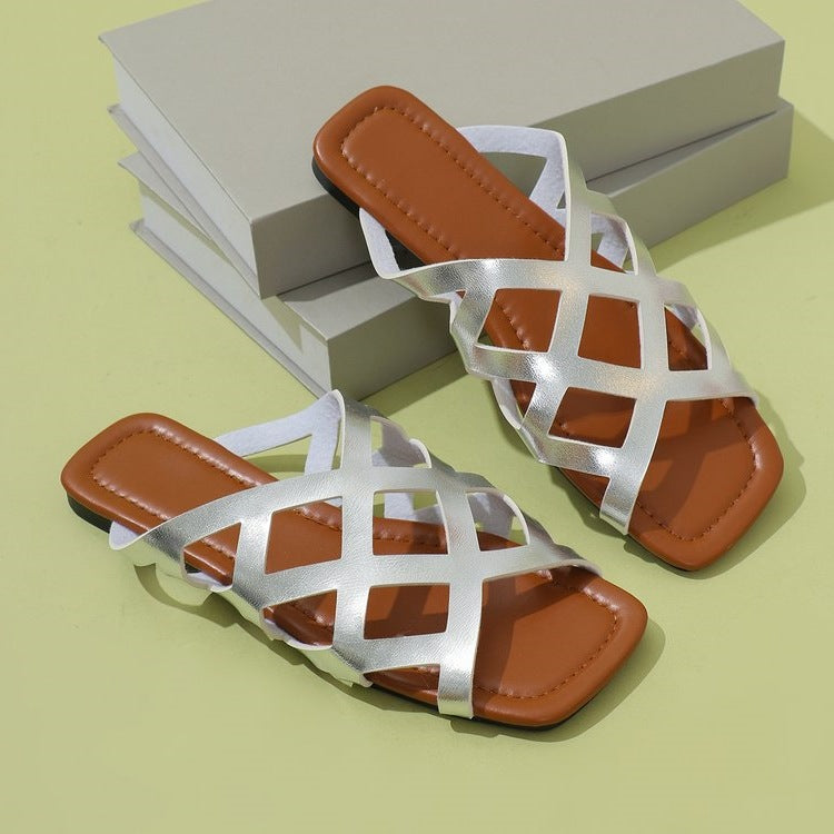 Damen Riemchen-Sandalen mit elegantem Flecht-Design R&B