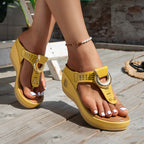 Damen Wedge-Sandalen mit elegantem Schmuckdetail R&B