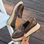 Damen Mokassins mit modischem Plateau und geflochtenem Detail R&B