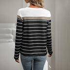 Damen Langarmshirt mit modernem Streifenmuster und lässigem Schnitt R&B