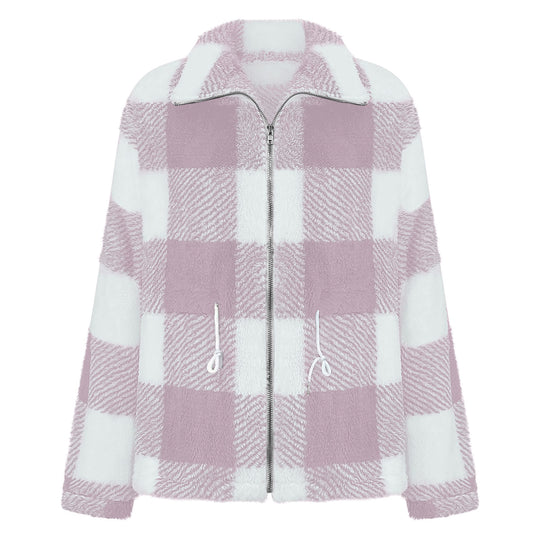Damen Fleecejacke mit modischem Karomuster und praktischen Taschen R&B