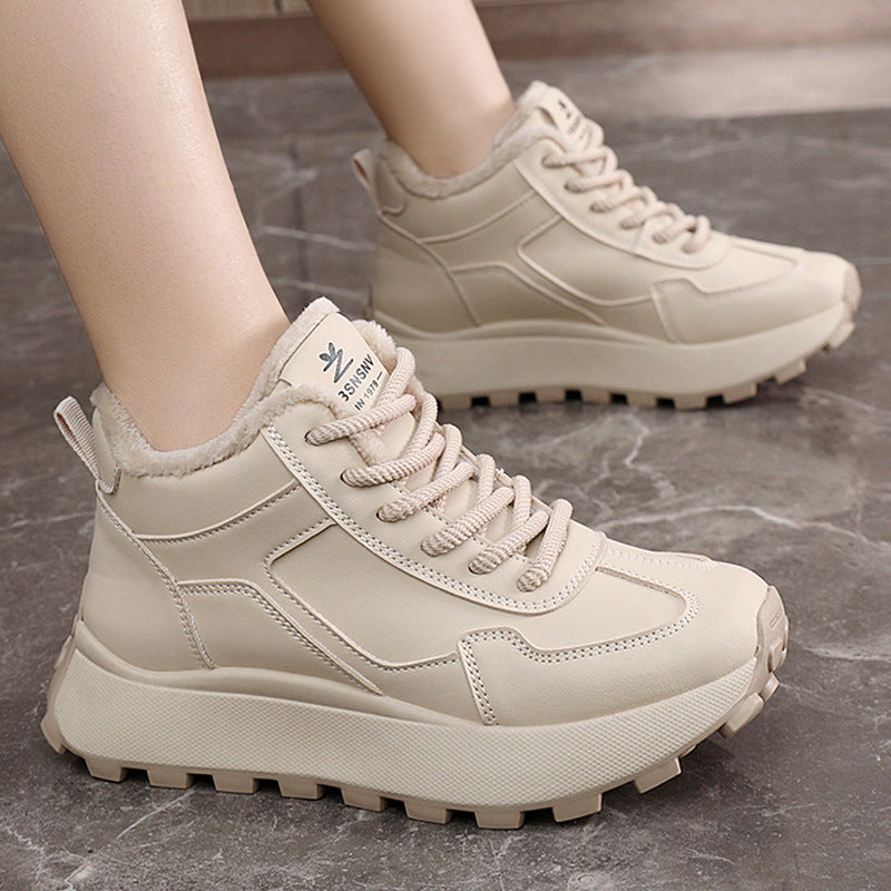 Damen High-Top Sneakers mit flauschigem Innenfutter und rutschfester Sohle R&B