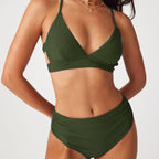 Damen Hochgeschnittener Bikini mit raffiniertem Rüschendesign R&B