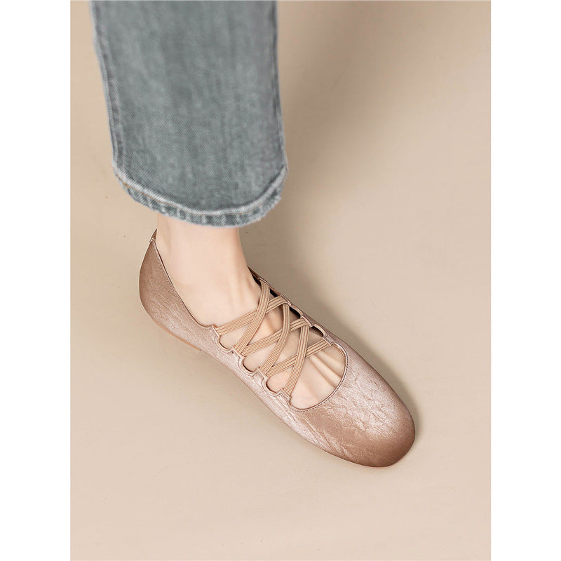 Damen flache Ballerinas mit elegantem Riemendesign R&B