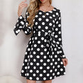 Damen Legeres Polka-Dot Kleid R&B