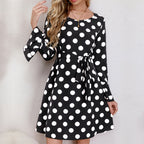 Damen Legeres Polka-Dot Kleid R&B