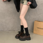 Damen Modische Chunky Sneakers mit rutschfester Sohle und breiten Schnürsenkeln R&B