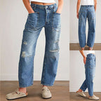 Damen Denim-Hosen mit großflächigen Taschen R&B