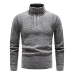 Herren Pullover mit halbem Reißverschluss und strukturiertem Design R&B