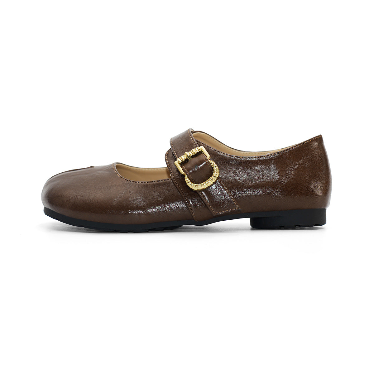 Damen Ballerinas mit elegantem Schnallenverschluss und modischem Glanz