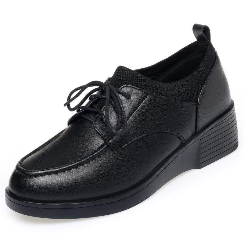 Damen Komfortable Schnürschuhe mit elegantem Blockabsatz und atmungsaktiver Oberflächenstruktur R&B