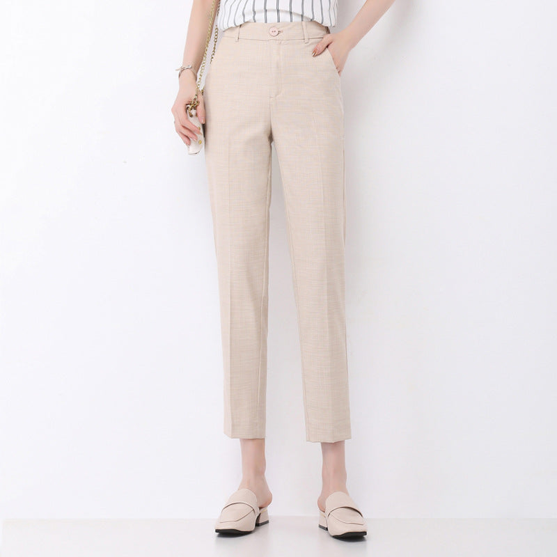 Damen elegante Stoffhose mit schmalem Schnitt