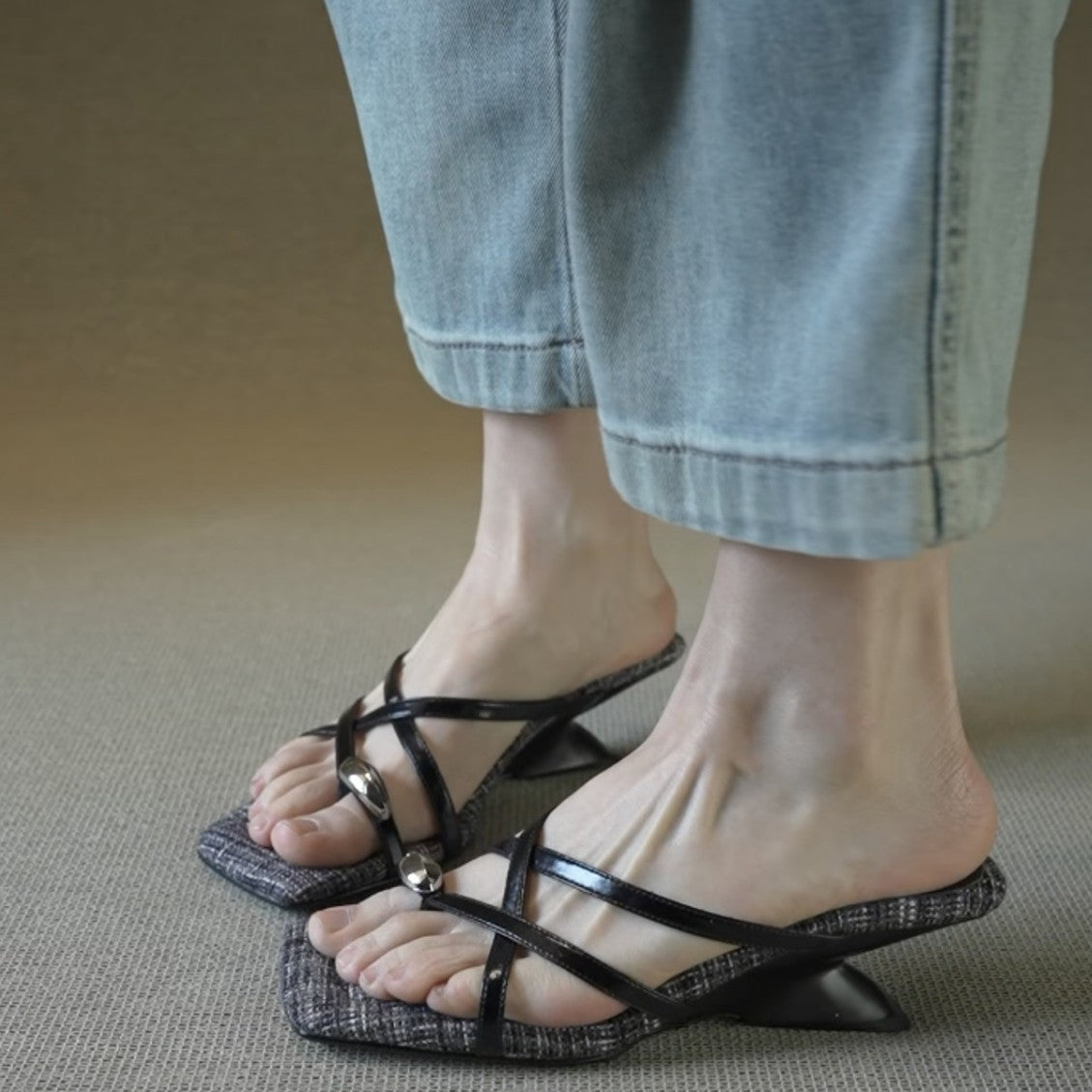 Damen Slingback-Pantoletten mit modischem Design und elegantem Absatz R&B
