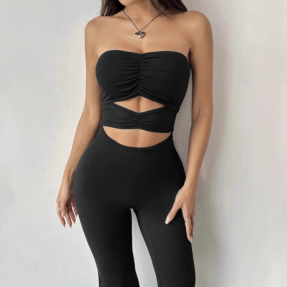 Damen Bustier-Overall mit Flared-Beinen R&B