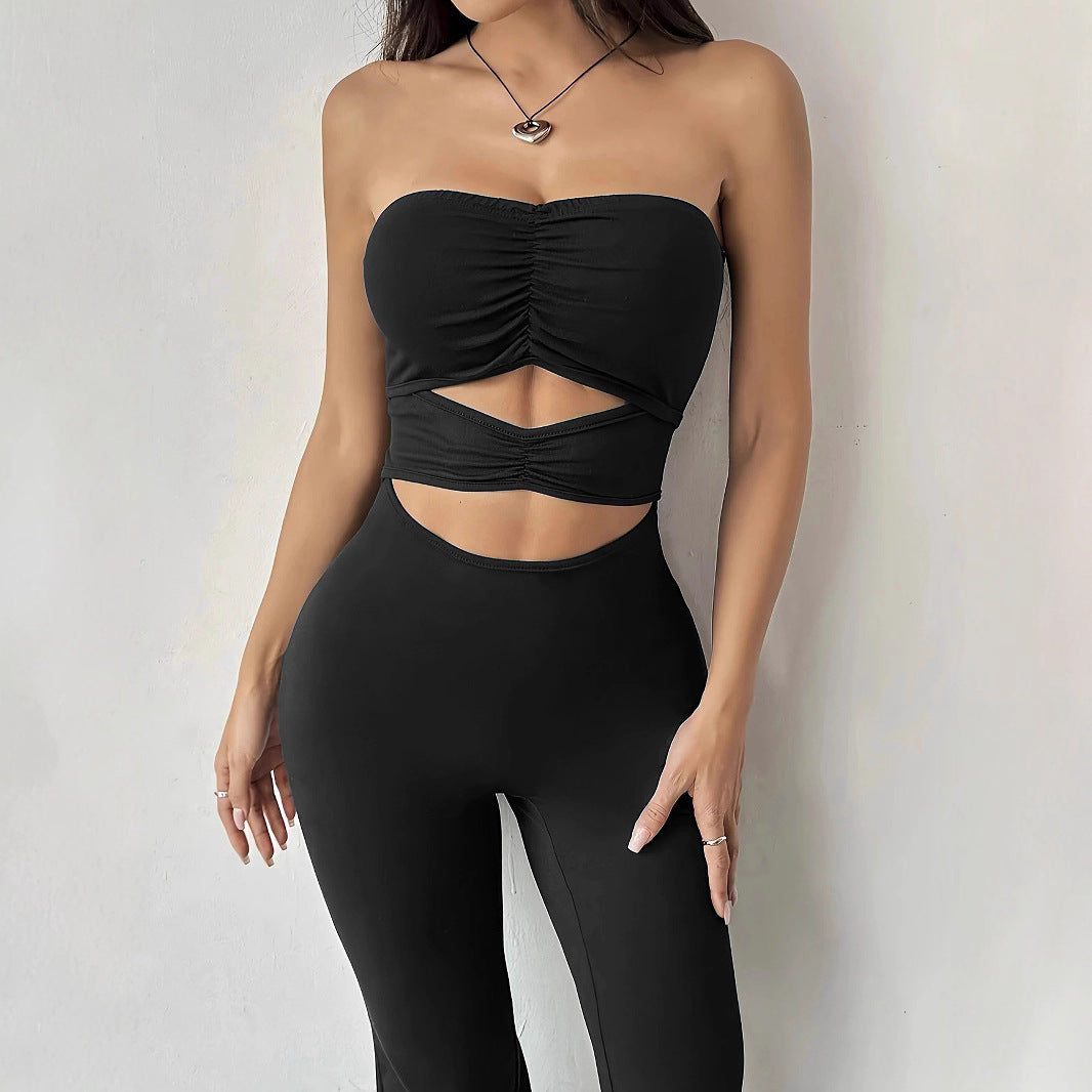 Damen Bustier-Overall mit Flared-Beinen R&B