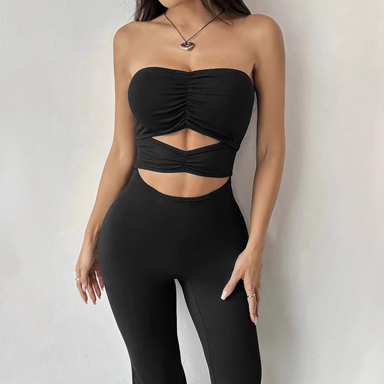 Damen Bustier-Overall mit Flared-Beinen R&B