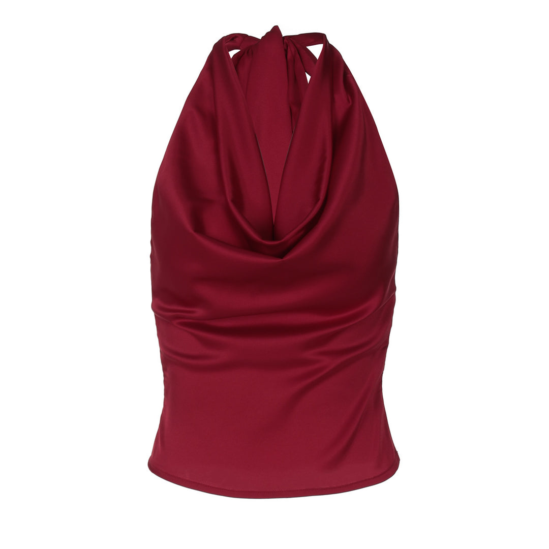Damen Elegantes O-Back Top mit bindender Kapuze R&B