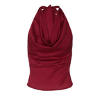 Damen Elegantes O-Back Top mit bindender Kapuze R&B