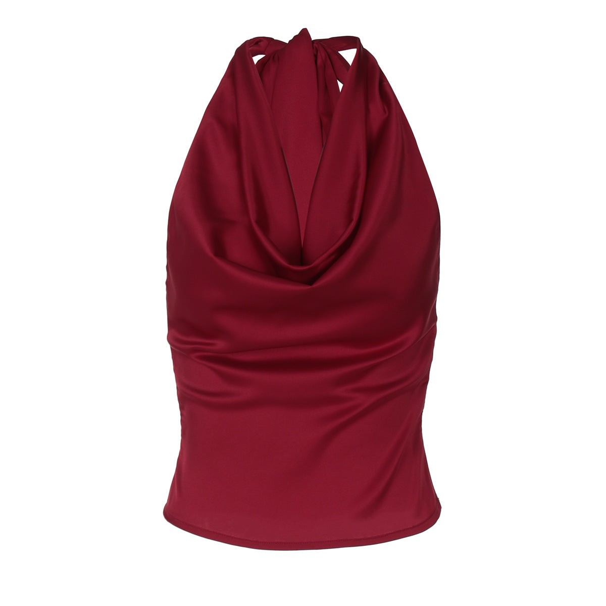 Damen Elegantes O-Back Top mit bindender Kapuze R&B