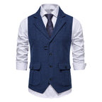 Herren Anzugweste aus hochwertigem Herringbone-Stoff R&B