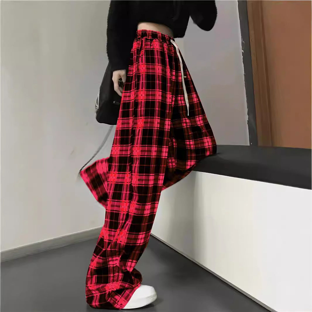 Damen Karohose mit elastischem Bund und lässigem Schnitt R&B